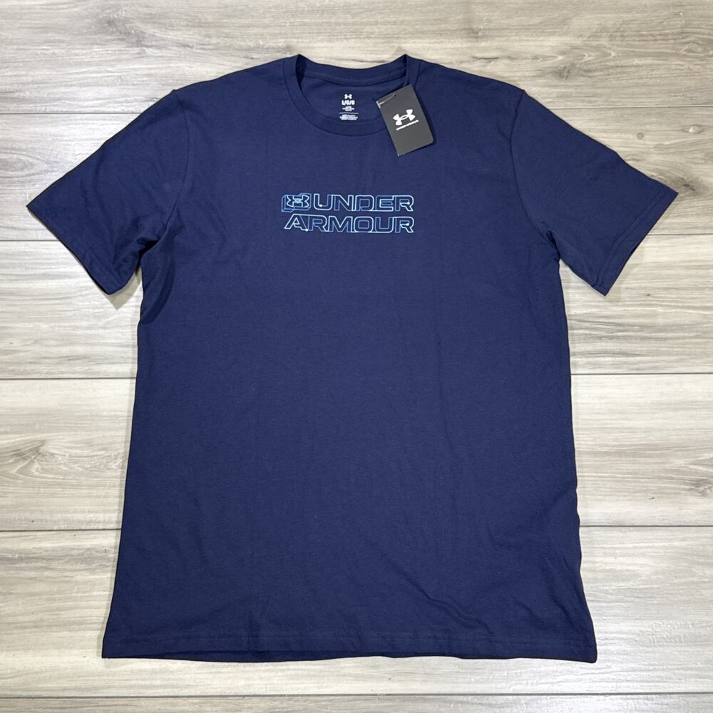 Under Armour T-Shirt Men's Large Navy Outdoor Trail New